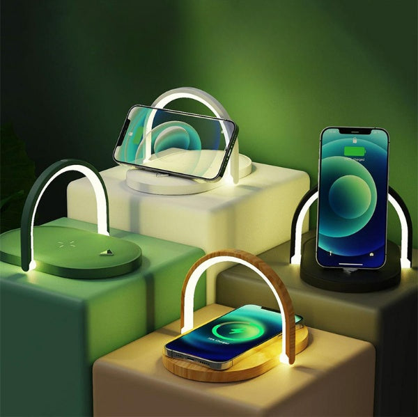 3 In 1 Foldable Wireless Charger Night Light Wireless Charging Station Stonego LED Reading Table Lamp 15W Fast Charging Light by Tech-Home Store