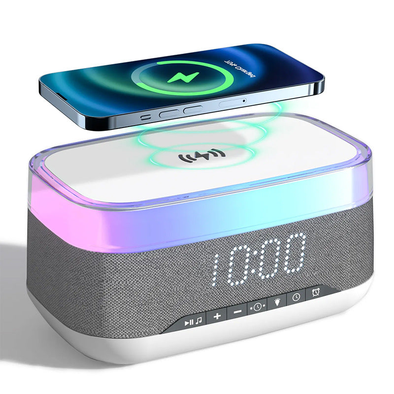 Intelligent Multifunctional Alarm Clock Bluetooth Speaker Wireless Charger Fast Charge Clock Atmosphere Night Light Home Decor by Anker