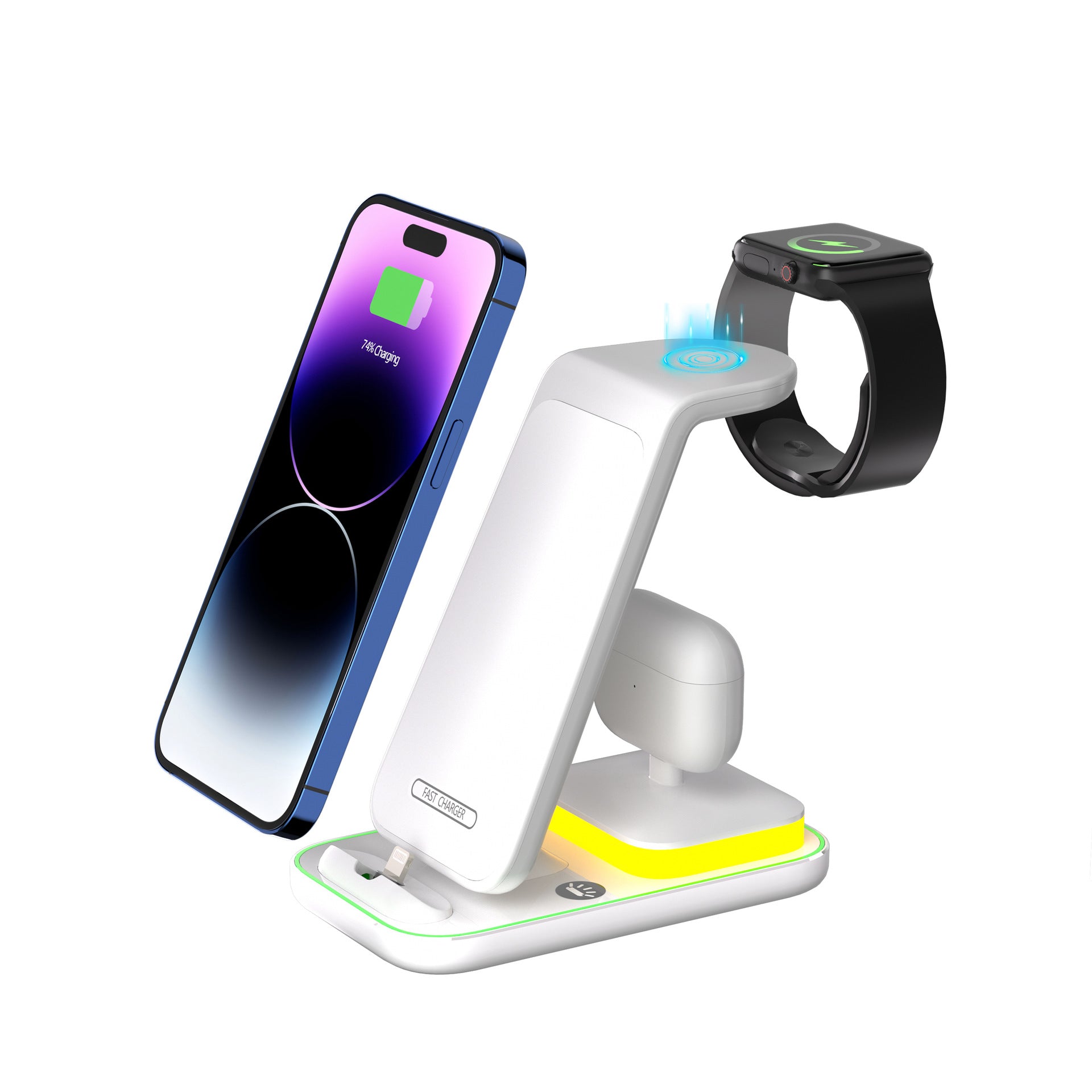 NovaCharge 15W Vertical Wireless Charger For Phone Watch And Headset - Fast Charge Stand With Universal Fit by Tech-Home Store