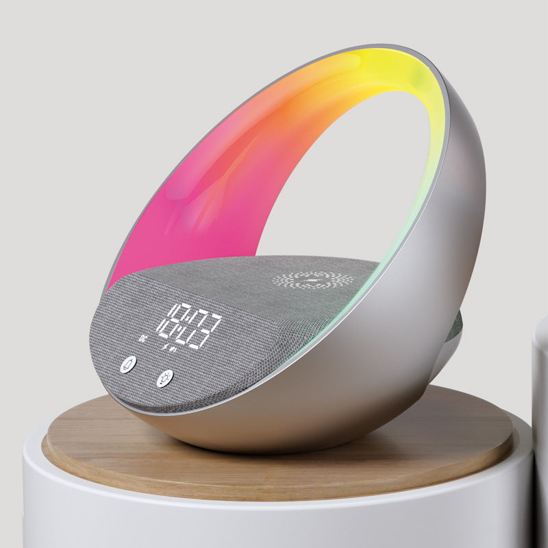 Multifunctional Wireless Charger Clock Wake-up Light Bluetooth Speaker by Tech-Home Store