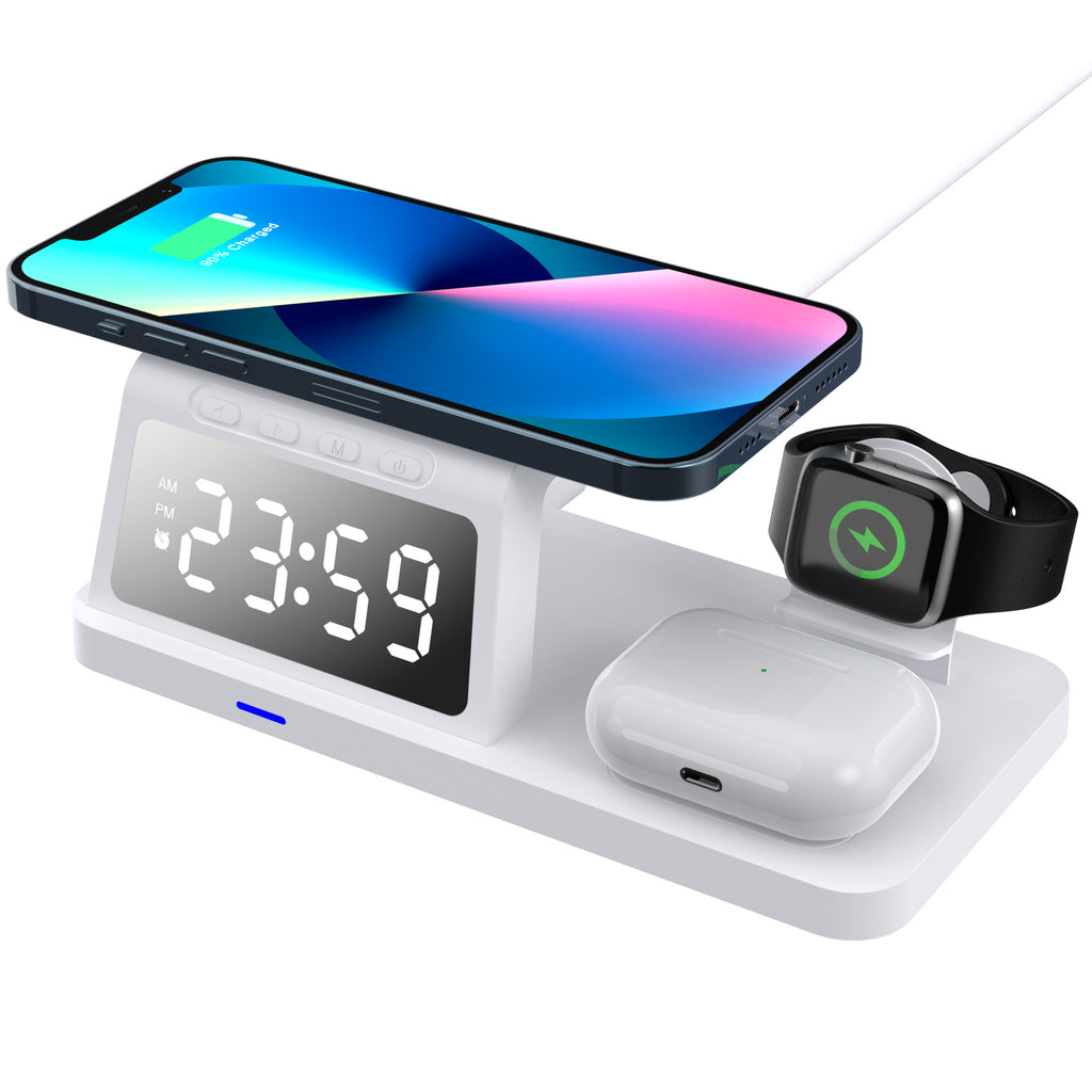 Four-in-one Clock Wireless Charger Fast Charger by Tech-Home Store