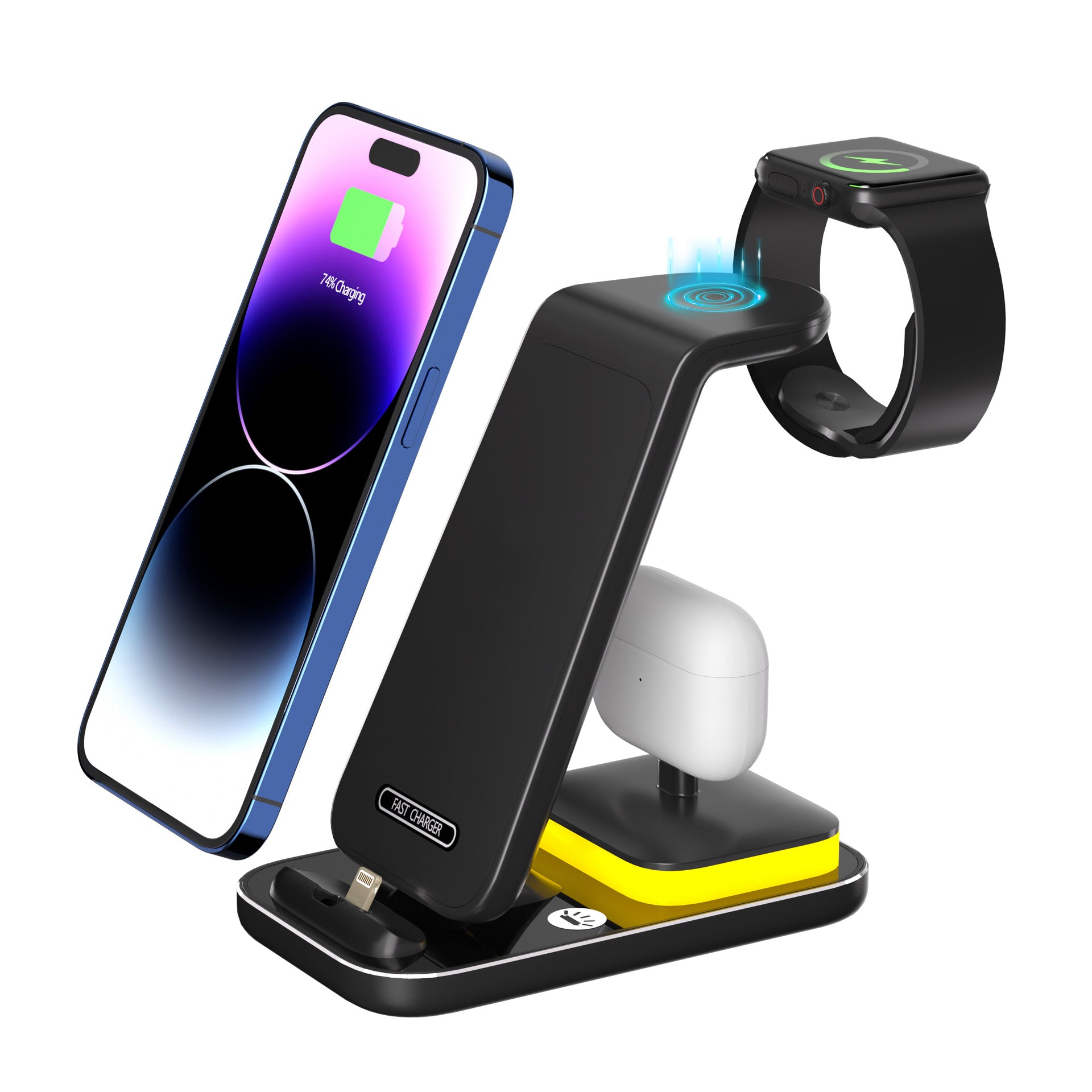 NovaCharge 15W Vertical Wireless Charger For Phone Watch And Headset - Fast Charge Stand With Universal Fit by Tech-Home Store