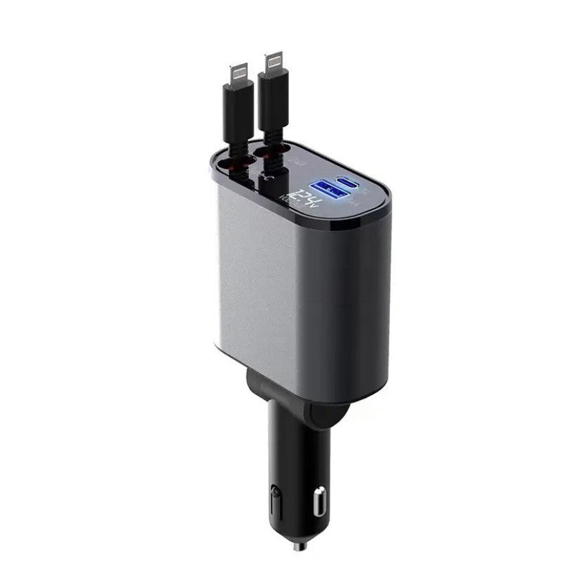 Metal Car Charger 100W Super Fast Charging Car Cigarette Lighter USB And TYPE-C Adapter by Tech-Home Store