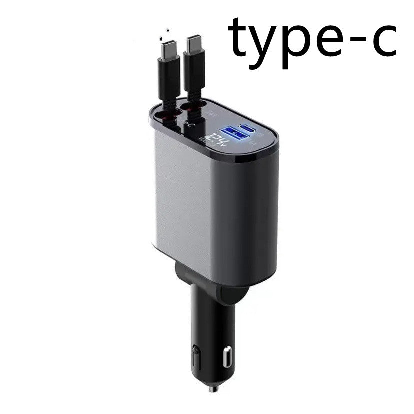 Metal Car Charger 100W Super Fast Charging Car Cigarette Lighter USB And TYPE-C Adapter by Tech-Home Store