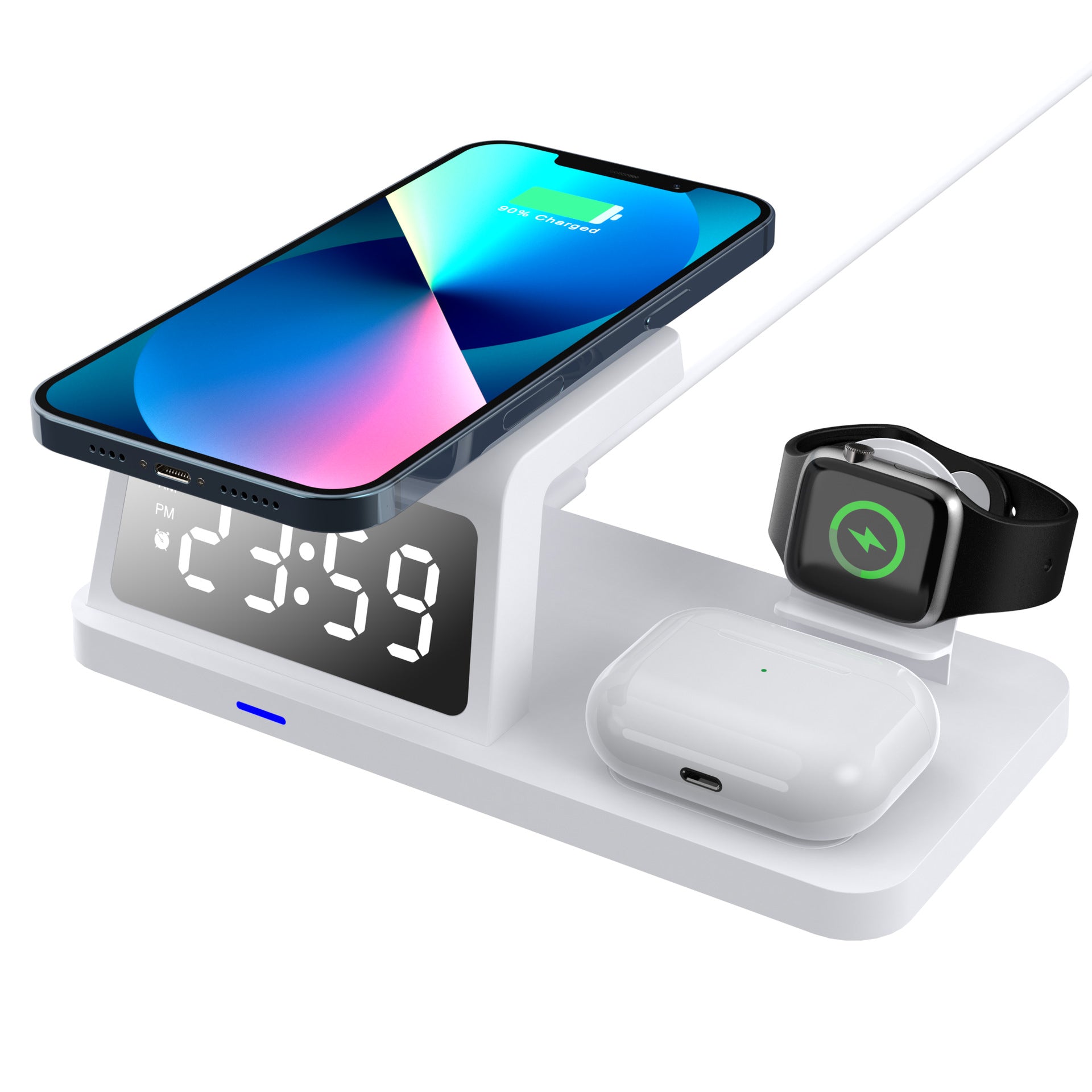 Four-in-one Clock Wireless Charger Fast Charger by Tech-Home Store