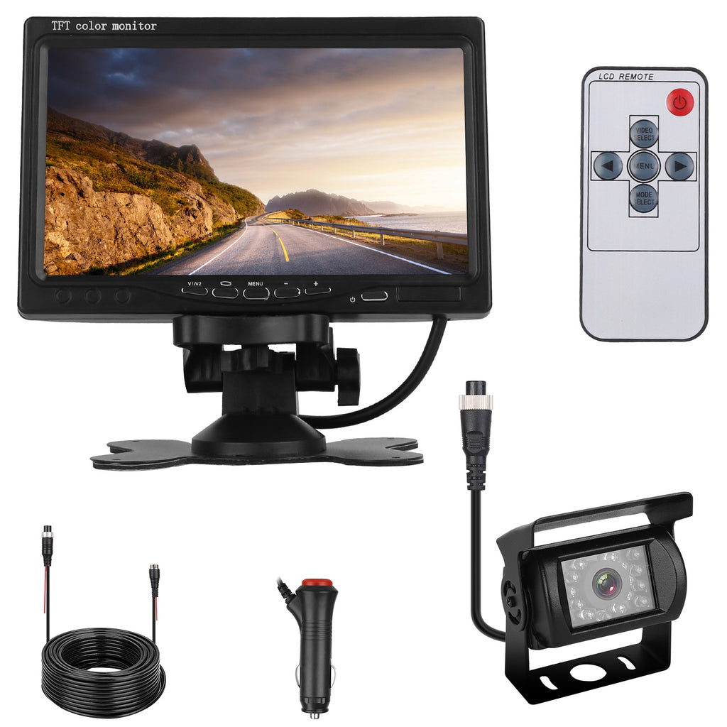 7In Screen Backup Camera System Vehicle Rear View Monitor Kit IP67 Waterproof Car Parking Reverse System With Night Vision For Car Trunk Van SUV by Tech-Home Store