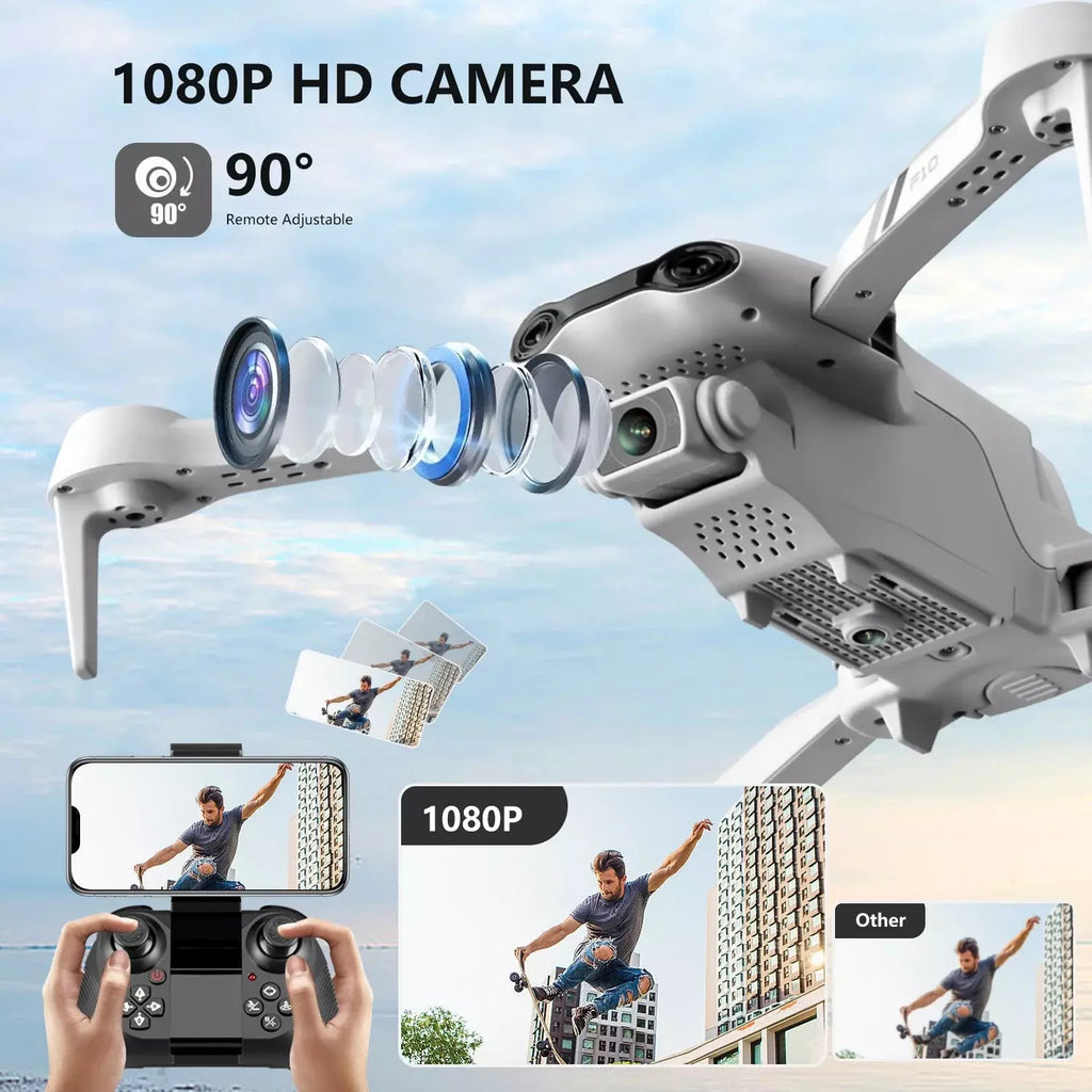 F10 Foldable Drone With Camera For Adults,1080P HD FPV Live Video RC Quadcopter by Tech-Home Store