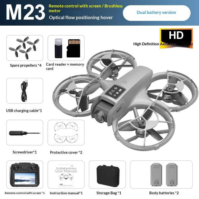 AeroTech M23 Brushless FPV Drone With Screen HD Aerial Photography Compact Quadcopter - 180 Degree HD Camera by Tech-Home Store
