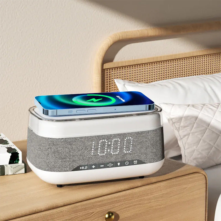 Intelligent Multifunctional Alarm Clock Bluetooth Speaker Wireless Charger Fast Charge Clock Atmosphere Night Light Home Decor by Anker