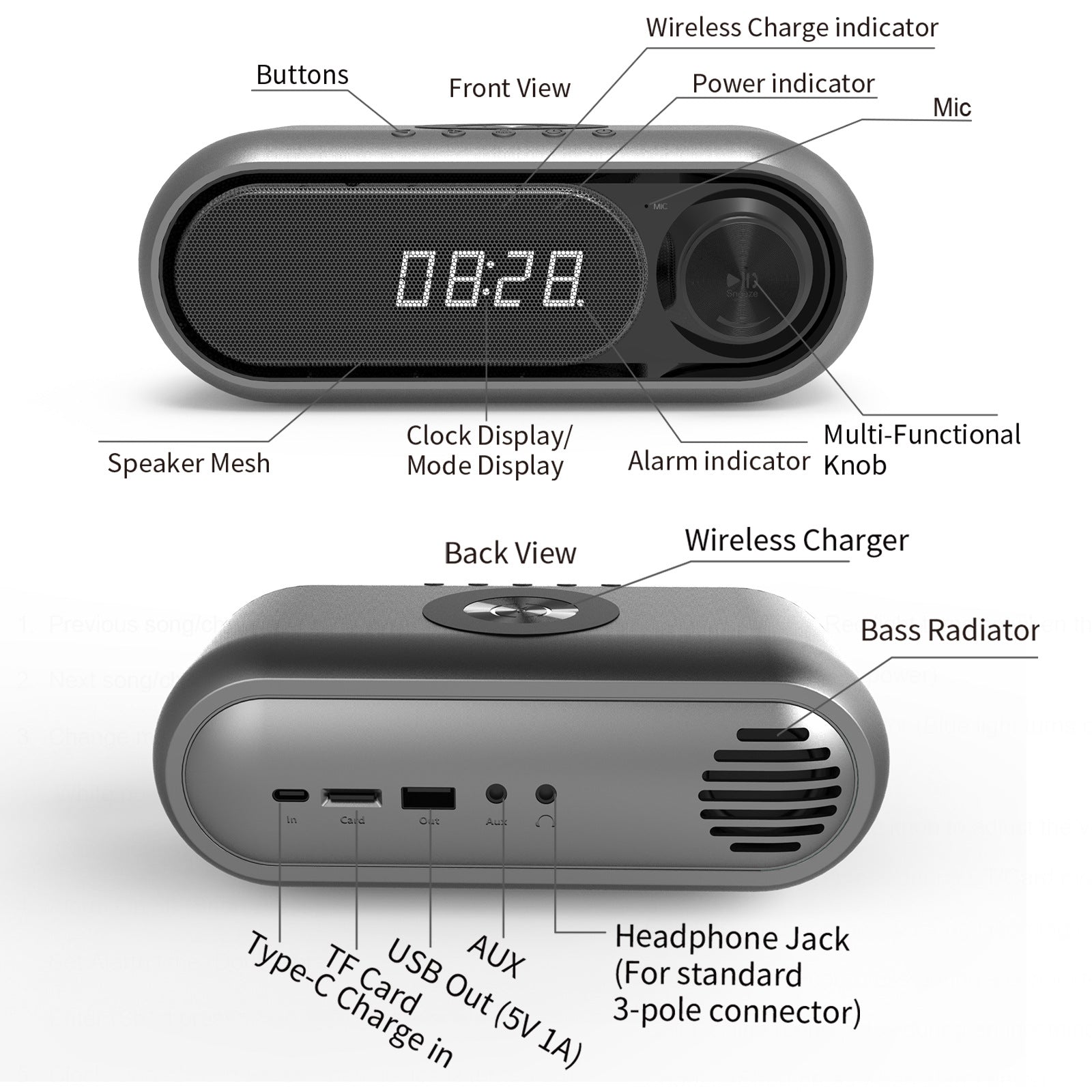 Bedside Wireless Charger Bluetooth Speaker by Anker
