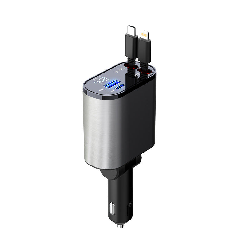 Metal Car Charger 100W Super Fast Charging Car Cigarette Lighter USB And TYPE-C Adapter by Tech-Home Store