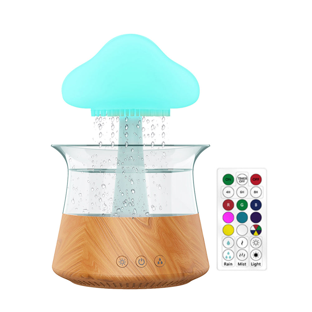 Ultrasonic Atomizing Cloud And Rain Humidifier Wood Grain Seven Color Light