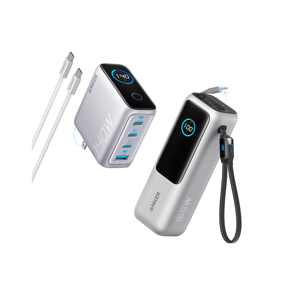 Anker Laptop Power Bank 25K With Built-In Retractable Cables - Triple 100W USB-C Ports For Fast MacBook Charging by Anker
