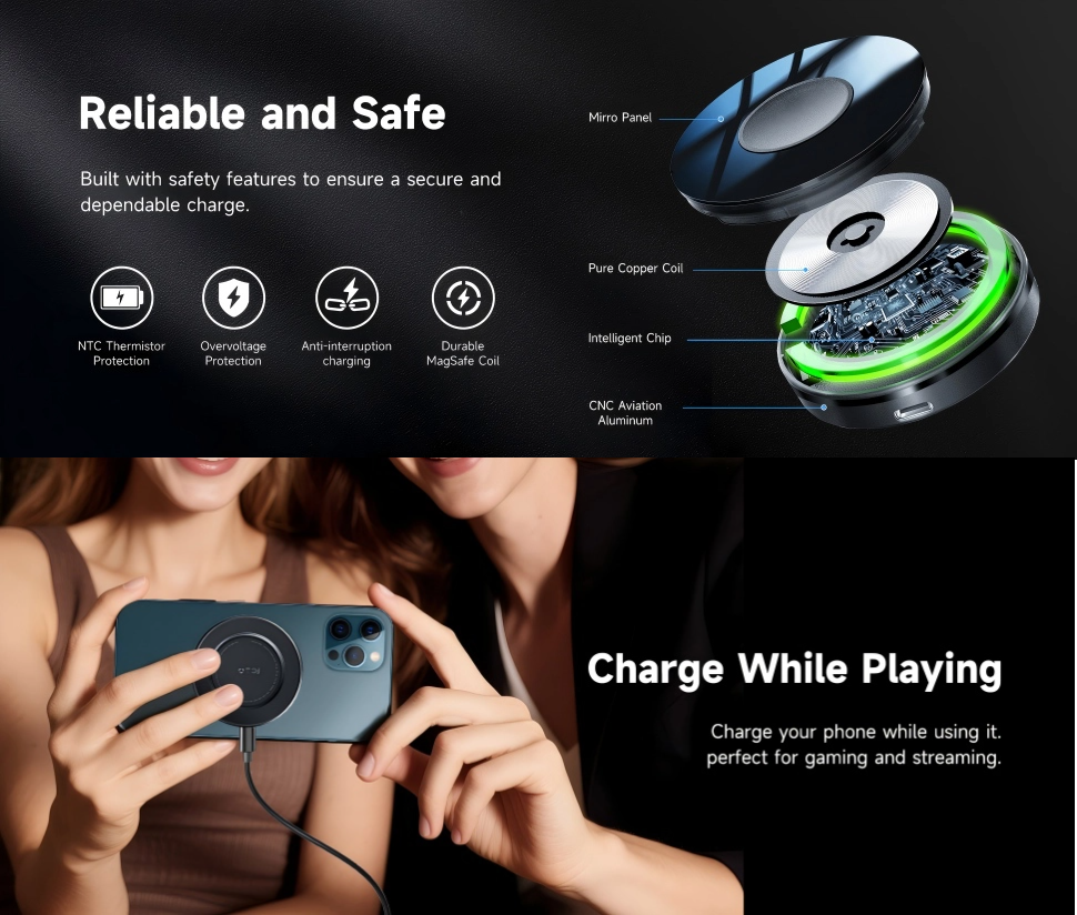 Round Multi-Function Wireless Charger by ATECH